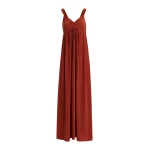 Burned orange babydoll maxi dress with empire waistline