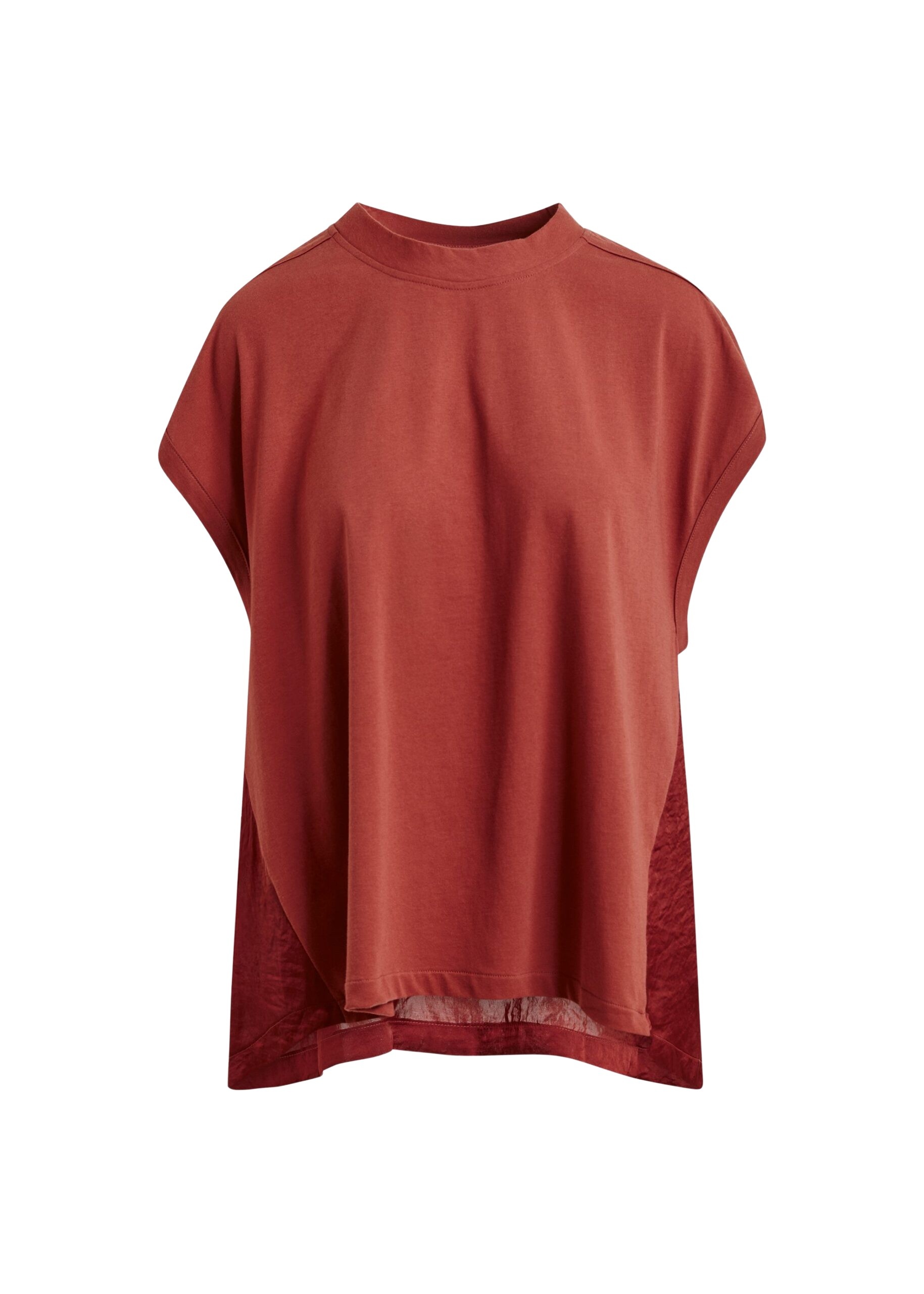 Essentiel Antwerp Burned orange cap-sleeve organic cotton T-shirt Top