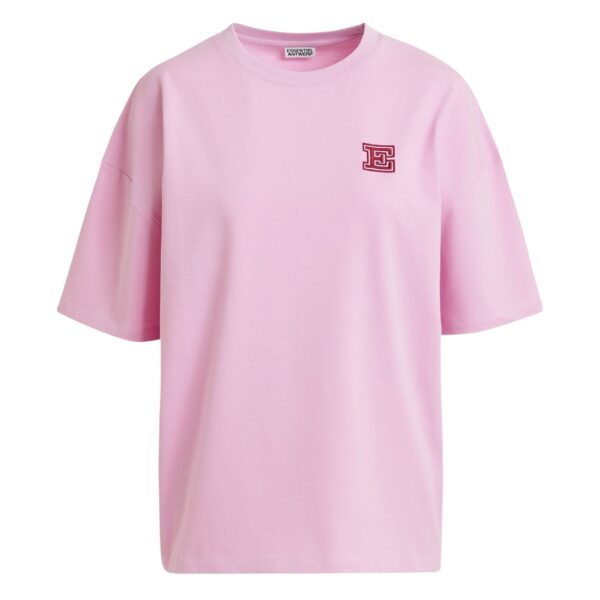 Cotton T-shirt with 'E' embroidery