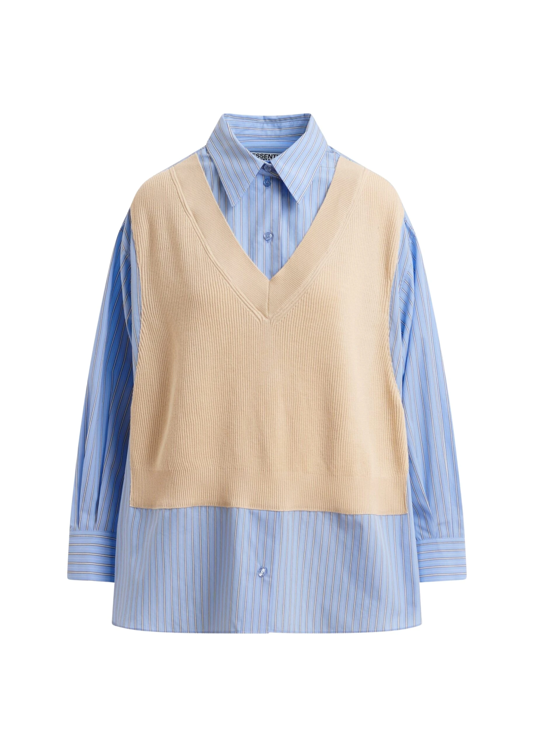 Essentiel-Antwerp-Cream-light-blue-and-black-knit-panel-oversized-shirt-scaled52467_nobg Cream