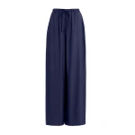 Dark blue relaxed-fit pants with drawstring