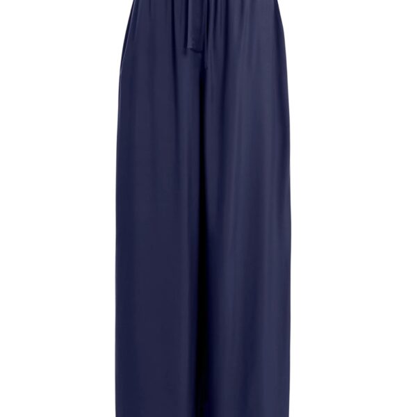 Dark blue relaxed-fit pants with drawstring