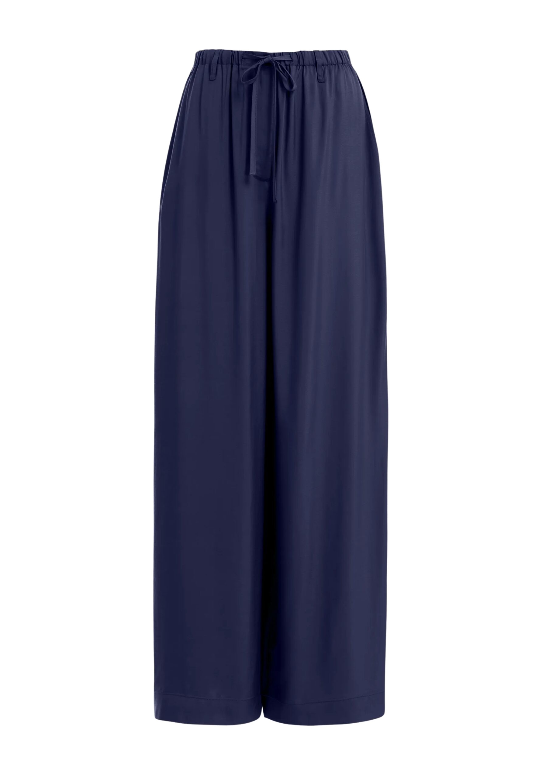 Dark blue relaxed-fit pants with drawstring