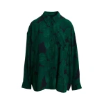 Dark green and black printed oversized shirt