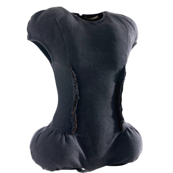 Dark grey sculpted jersey bodysuit with padded curves