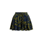 Green and dark blue floral print cotton shorts