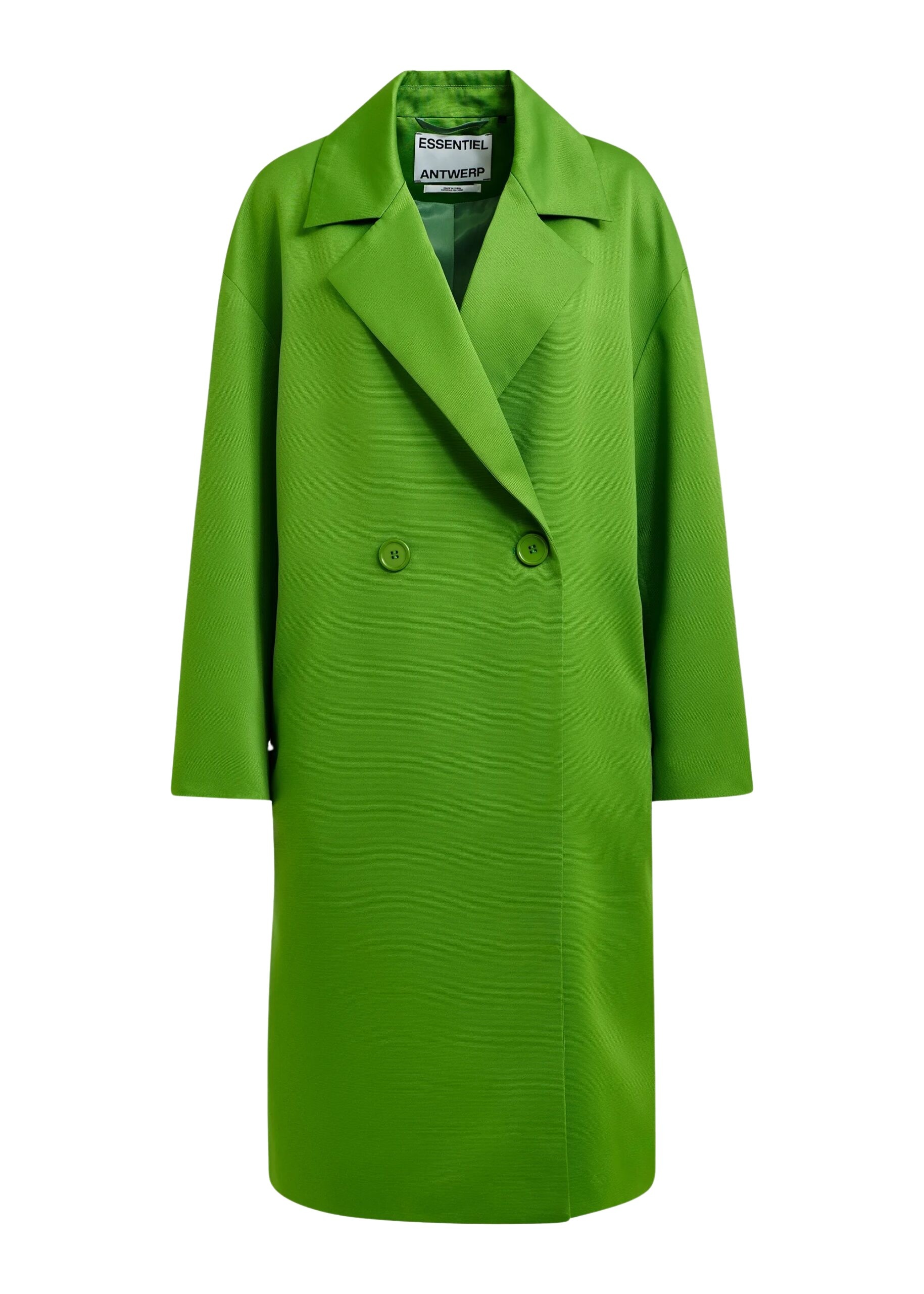 Green double-breasted coat