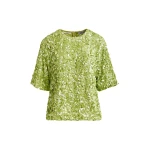 Green sequin-embellished top
