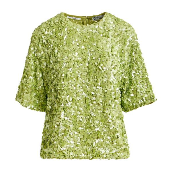 Green sequin-embellished top