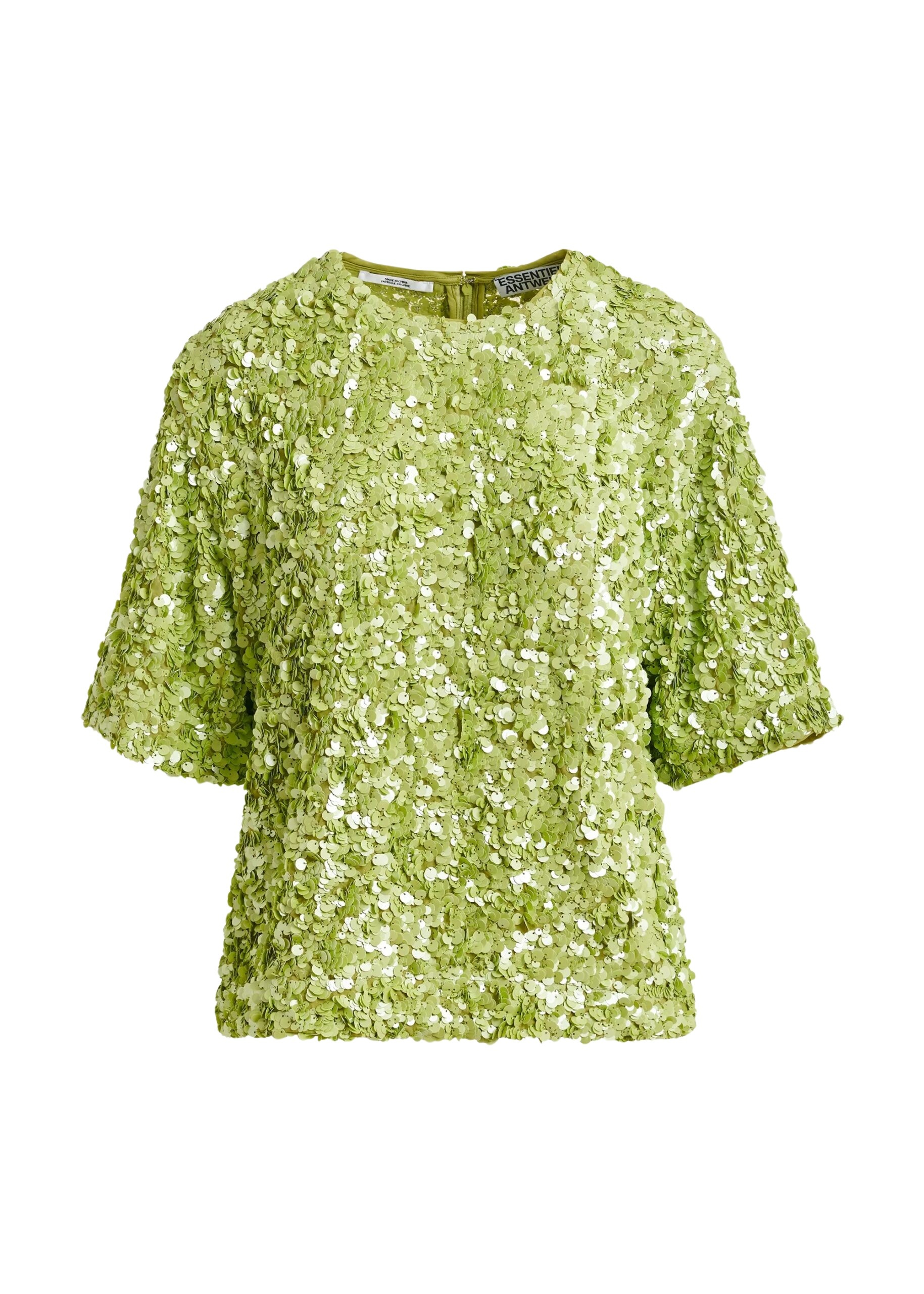 Green sequin-embellished top
