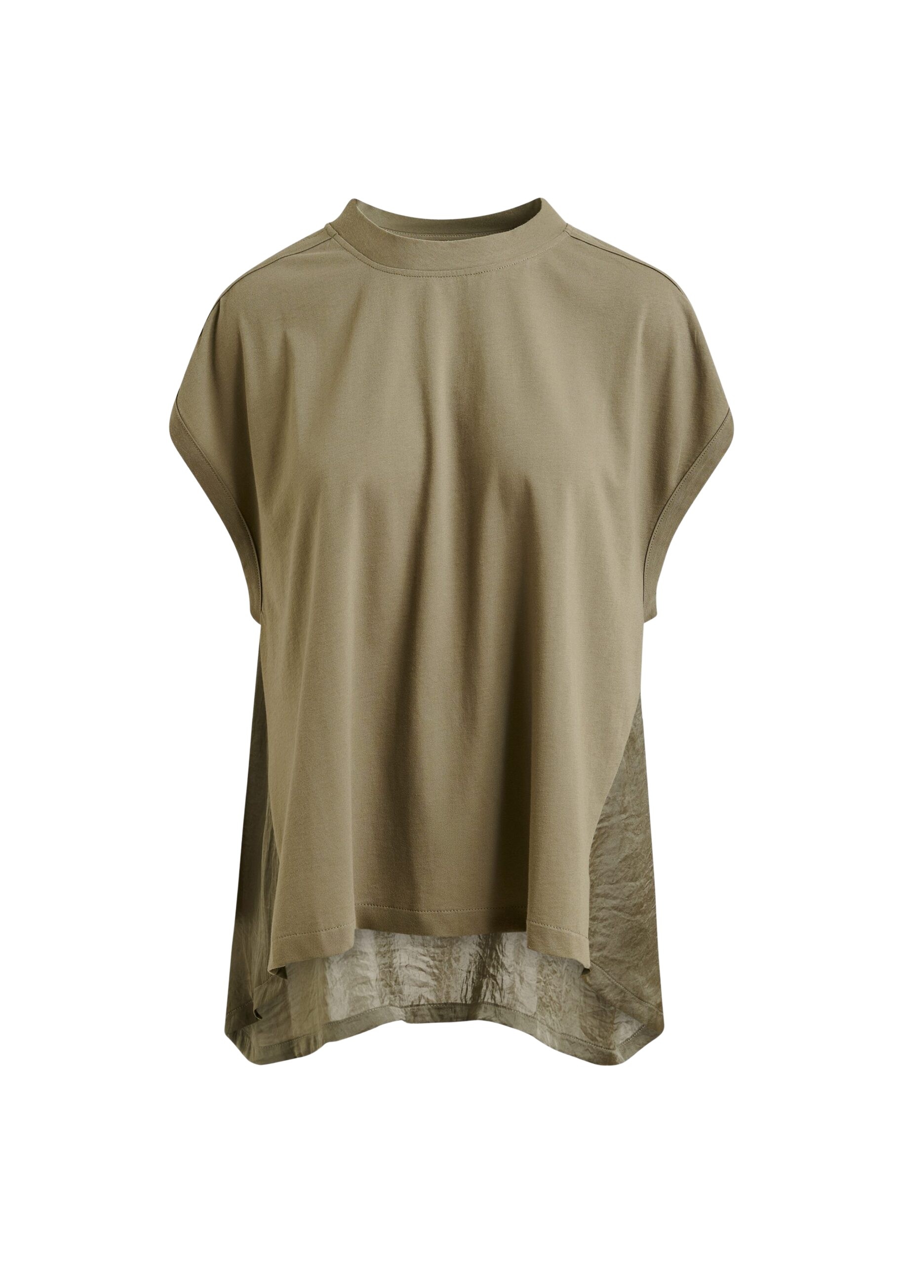 Essentiel Antwerp Khaki cap-sleeve organic cotton T-shirt Top