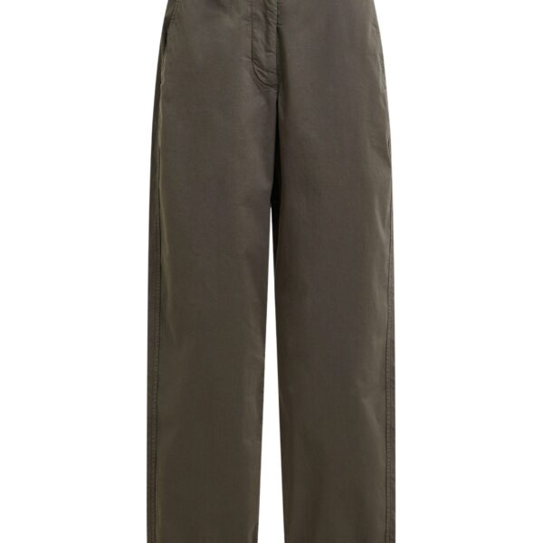 Khaki organic cotton-blend pants