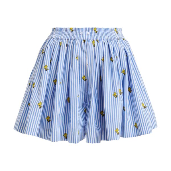 Light blue and white striped cotton shorts with yellow Peanuts™ print