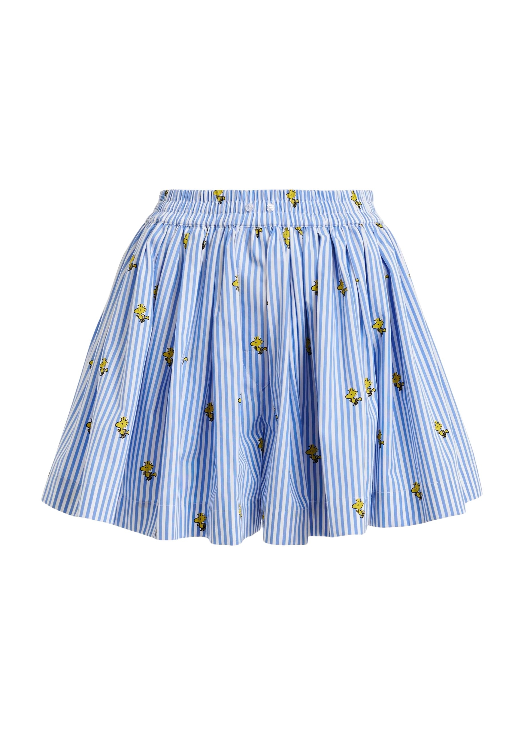 Light blue and white striped cotton shorts with yellow Peanuts™ print