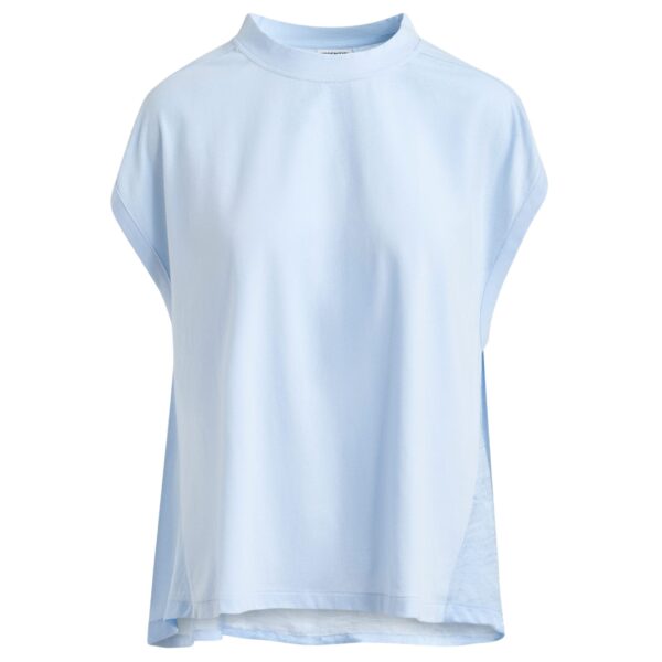 Light blue cap-sleeve organic cotton T-shirt