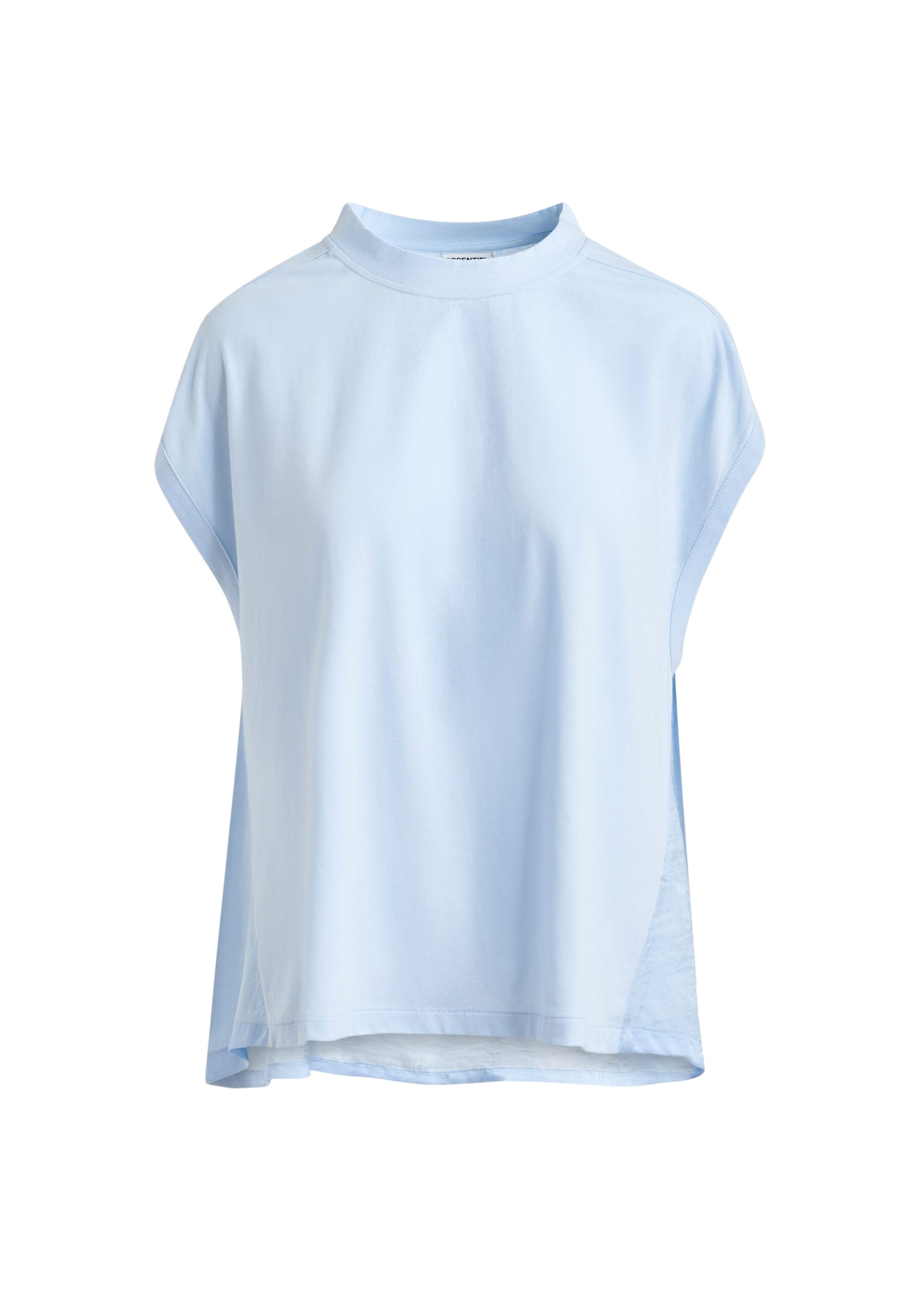 Essentiel Antwerp Light blue cap-sleeve organic cotton T-shirt Top
