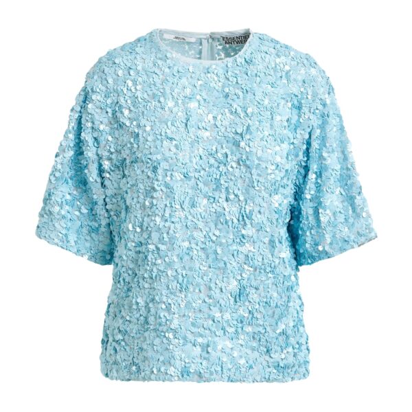 Light blue sequin-embellished top