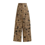 Light brown and black cotton-blend flap cargo pants