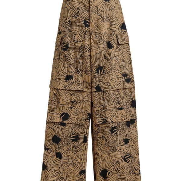 Light brown and black cotton-blend flap cargo pants