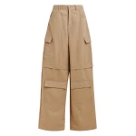 Light brown cotton-blend flap cargo pants