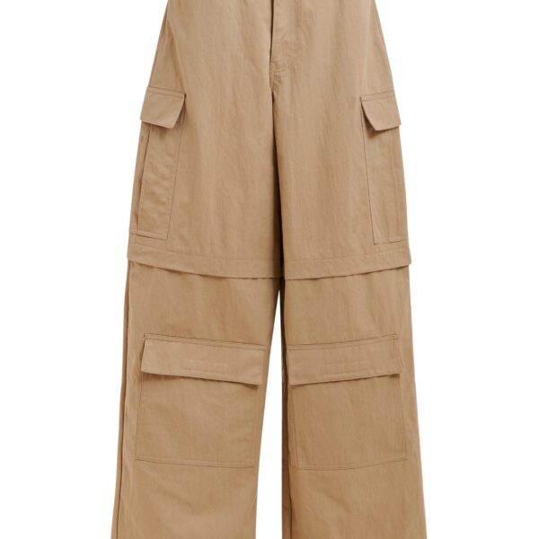 Light brown cotton-blend flap cargo pants