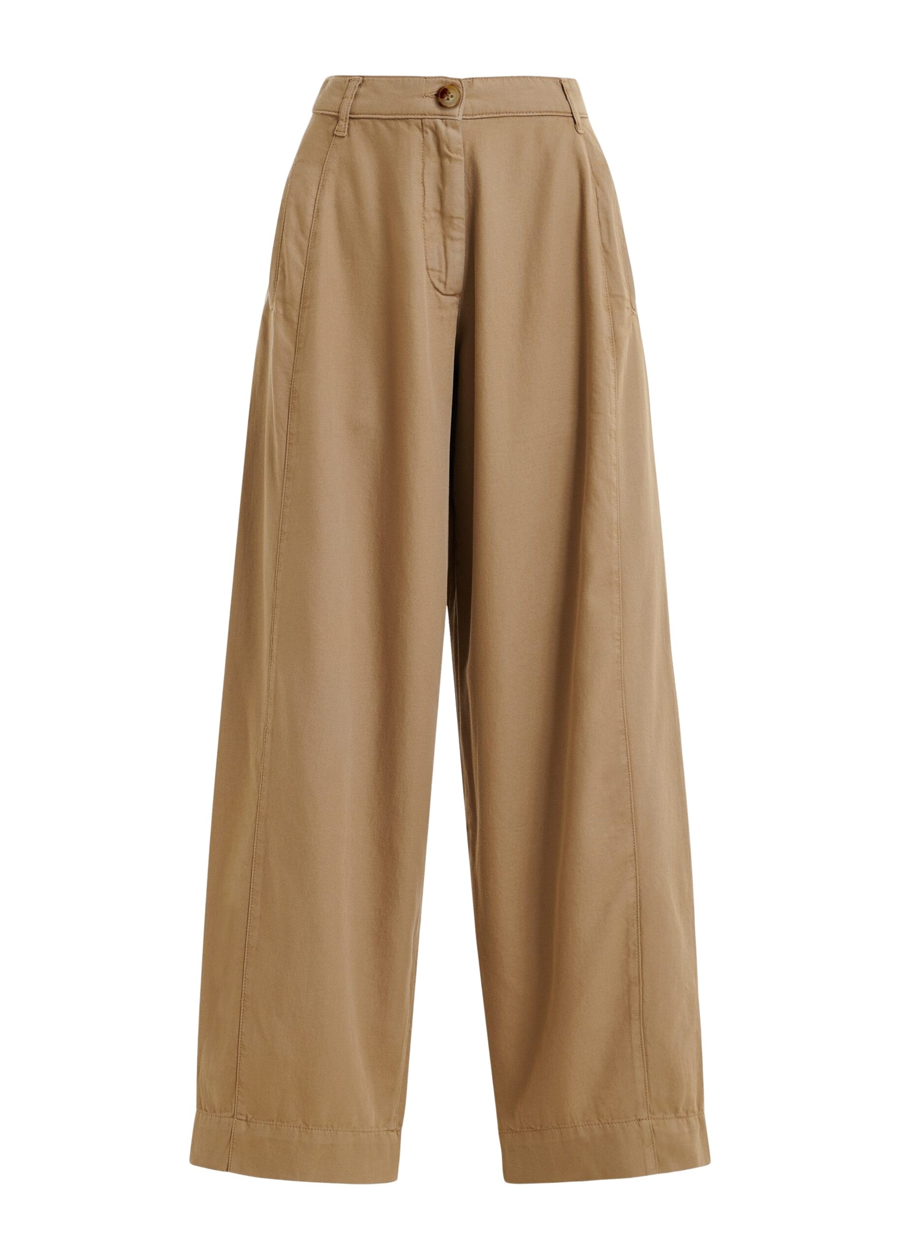 Light brown organic cotton wide-leg pants