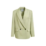 Light green straight-cut double-breasted blazer