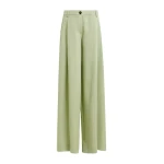 Light green wide-leg tailored pants