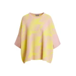 Light pink and yellow jacquard-knit top