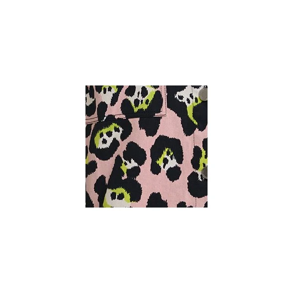 black and yellow leopard-print cropped cotton jacket