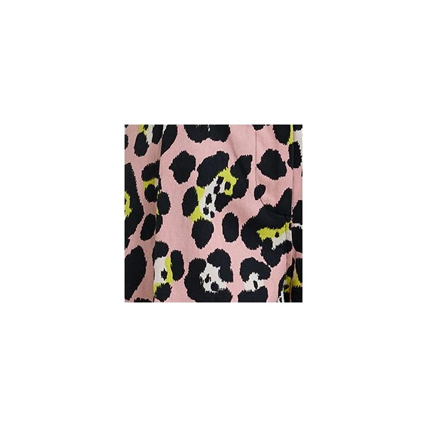 black and yellow leopard-print wide-leg pants
