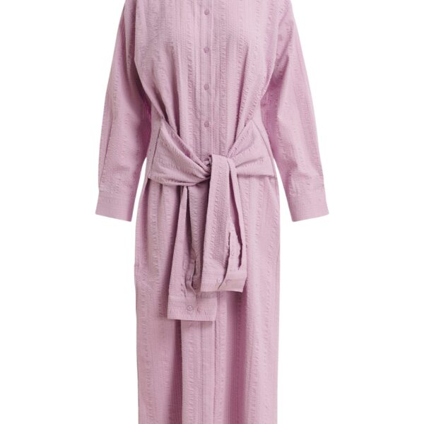Light pink cotton shirt dress with faux-sleeve detailing