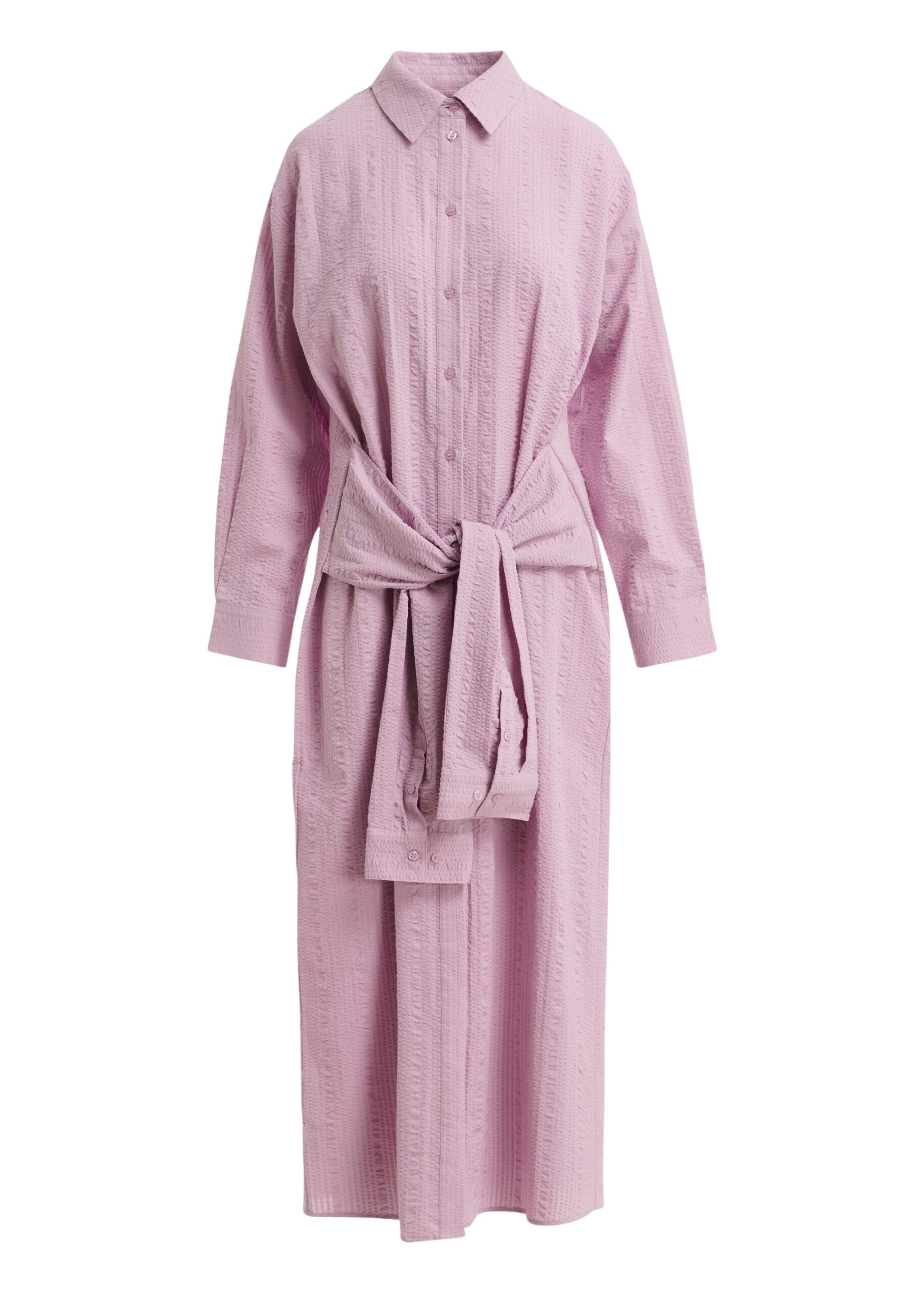 Light pink cotton shirt dress with faux-sleeve detailing