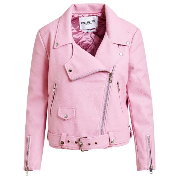 Light pink fitted biker jacket