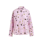 Light purple cotton shirt with black