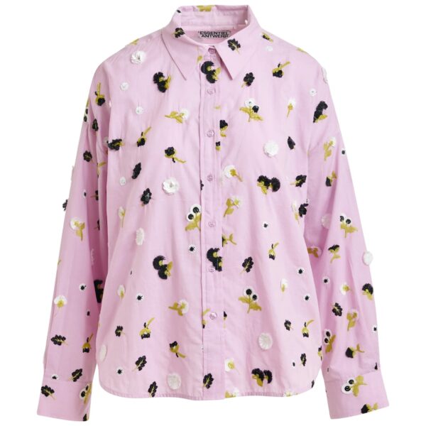 Light purple cotton shirt with black