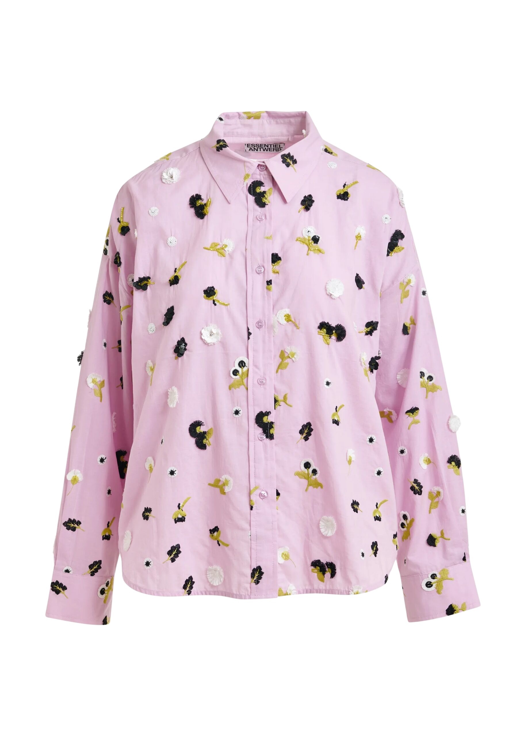 Light purple cotton shirt with black