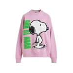 Lilac cotton sweatshirt with Peanuts™ Snoopy motif