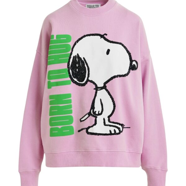 Lilac cotton sweatshirt with Peanuts™ Snoopy motif