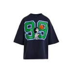 Navy T-shirt with appliquéd Peanuts™ Lucy patch and text print