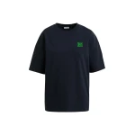 Navy cotton T-shirt with 'E' embroidery