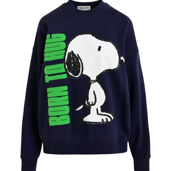 Navy cotton sweatshirt with Peanuts™ Snoopy motif