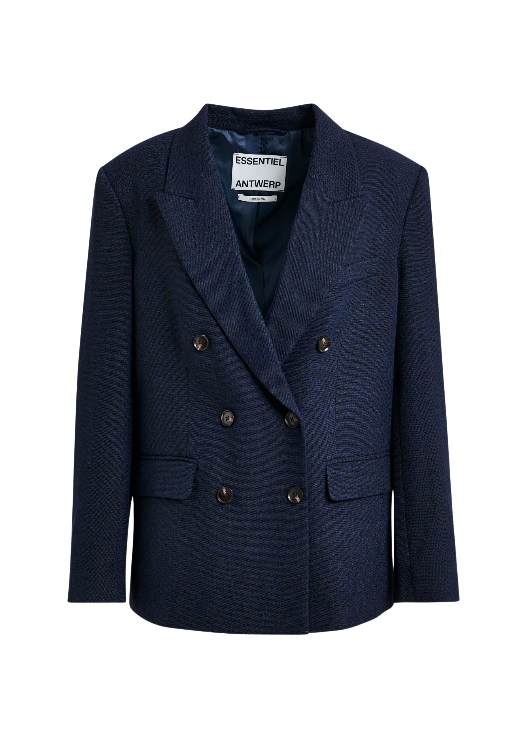 Navy double-breasted blazer
