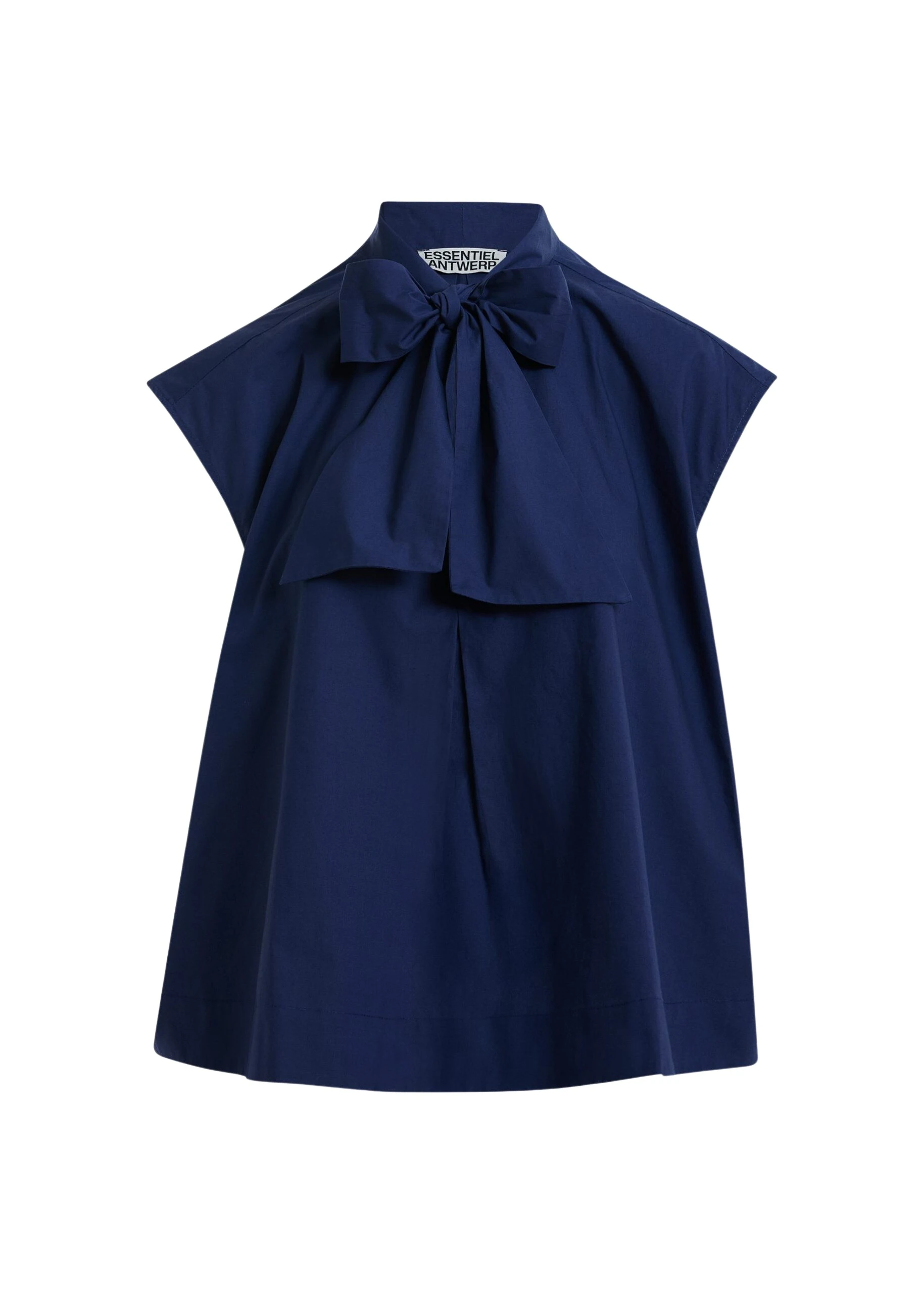Essentiel-Antwerp-Navy-sleeveless-top-with-tie-neckline-scaled95124_nobg Navy sleeveless top with tie neckline