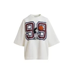 Off-white T-shirt with appliquéd Peanuts™ Lucy patch and text print