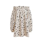 Off-white and black floral-print off-the-shoulder mini dress
