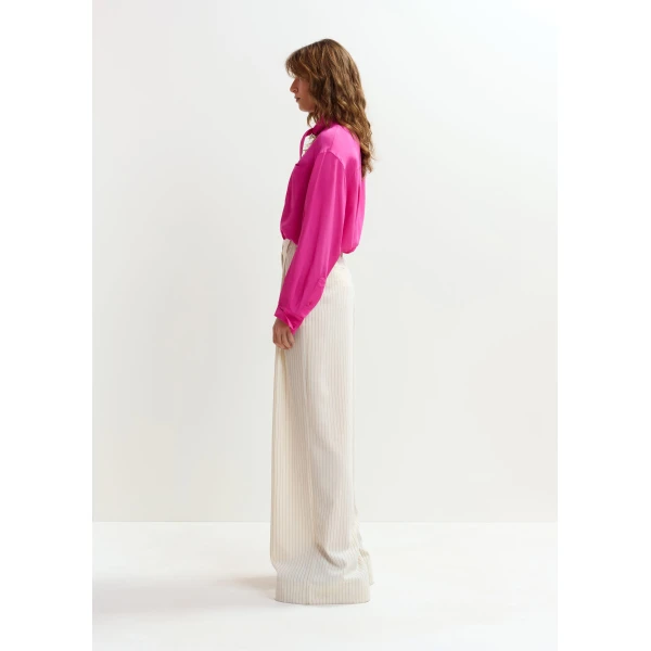 Essentiel Antwerp Off-white and black striped wide-leg pants, view 5