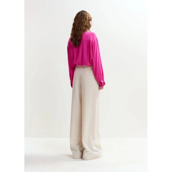 Essentiel Antwerp Off-white and black striped wide-leg pants, view 6
