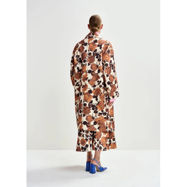Essentiel Antwerp Off-white and brown double-breasted coat, view 6