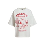 Off-white and red Peanuts™ Snoopy rhinestone-embellished T-shirt